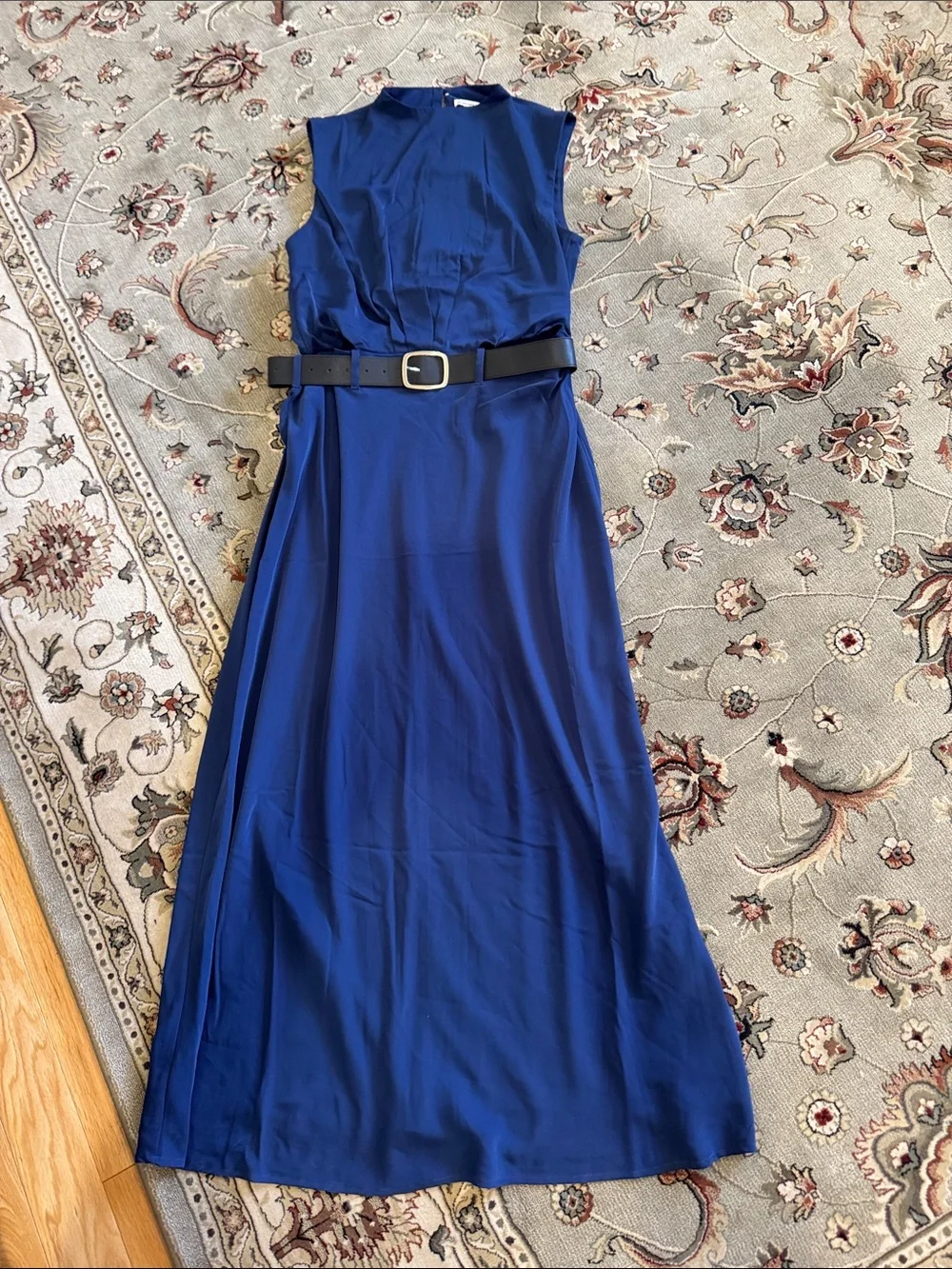 Abercrombie Sleeveless Navy Maxi Dress with Belt size l